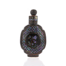 Chinese Lac Burgaute Snuff Bottle – Mother of Pearl Inlay with Horn Top - David's Antiques & Jewelry