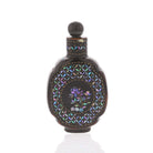 Chinese Lac Burgaute Snuff Bottle – Mother of Pearl Inlay with Horn Top - David's Antiques & Jewelry
