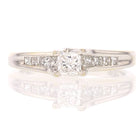 14K White Gold Diamond Princess cut Engagement/Bridal Ring - David's Antiques & Jewelry