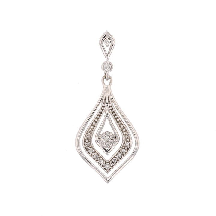14K White Gold Diamond Pendant