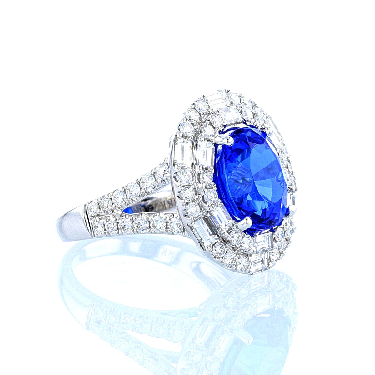 Lab Grown Spinel and Diamond Ring