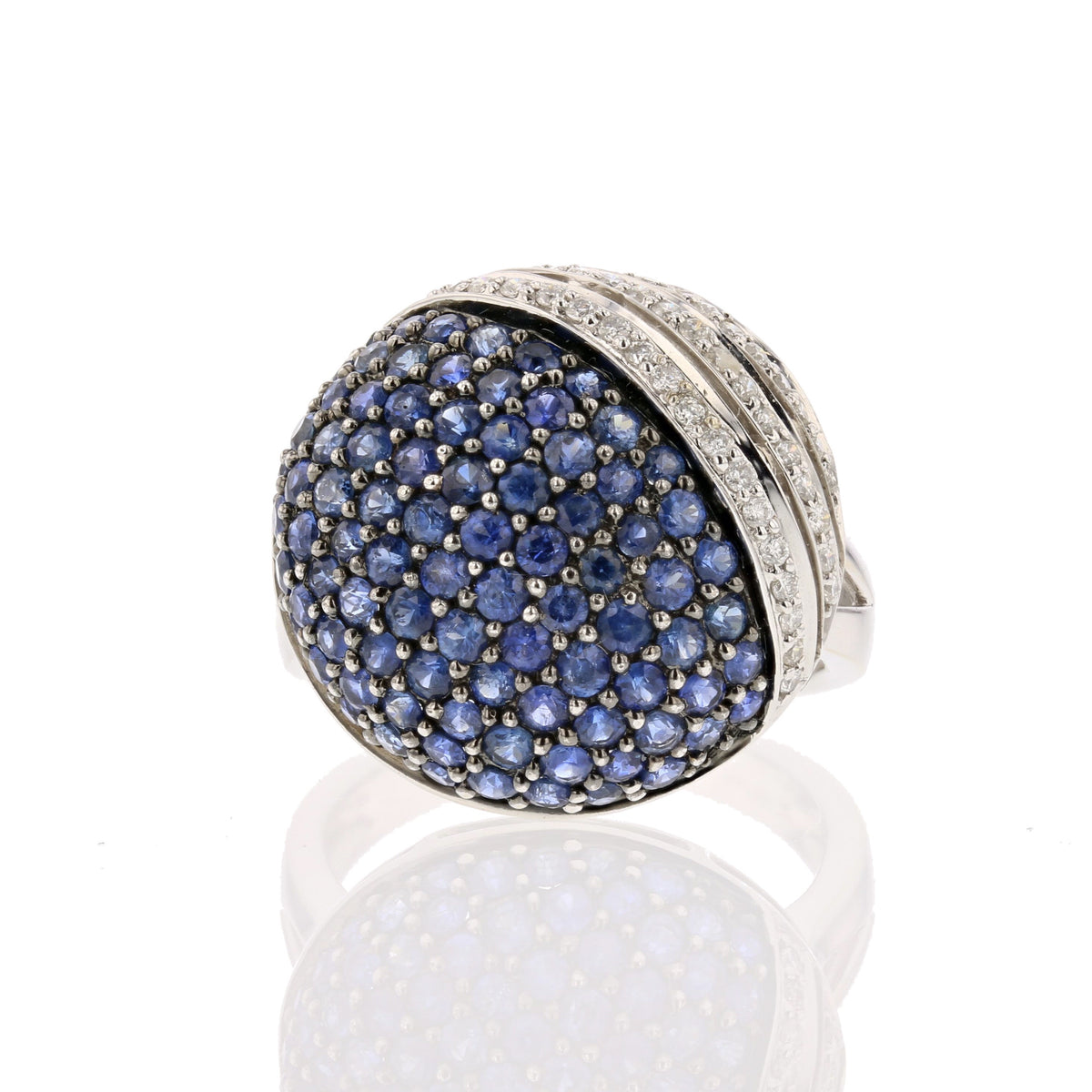 White Gold Sapphire and Diamond Ring