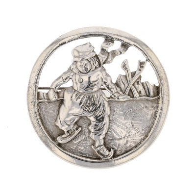 Victorian Sterling Silver Fairy Tale Brooch