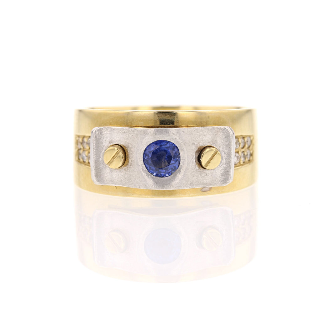 Contemporary Sapphire Ring - David's Antiques & Jewelry