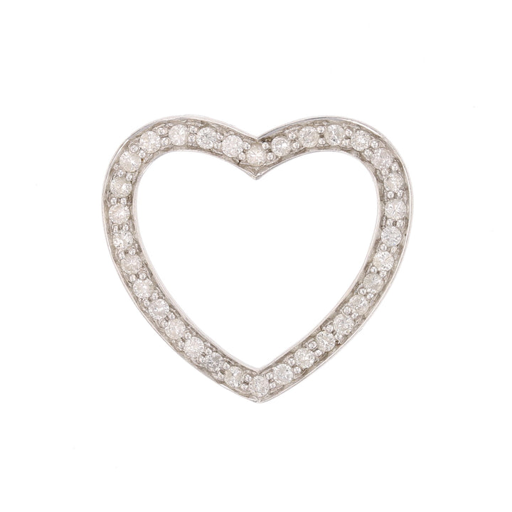 14K White Gold Diamond Heart Pendant