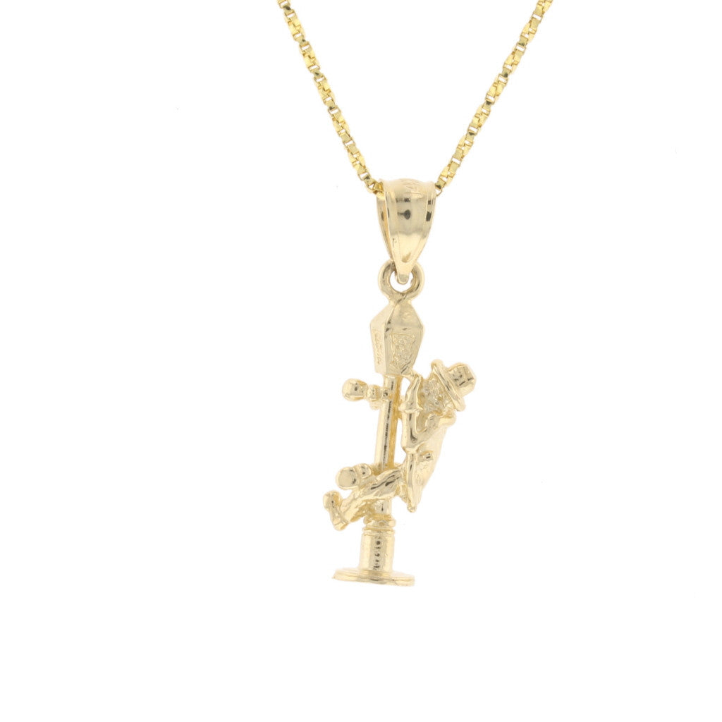 Gold Street Light With Man Pendant - David's Antiques & Jewelry