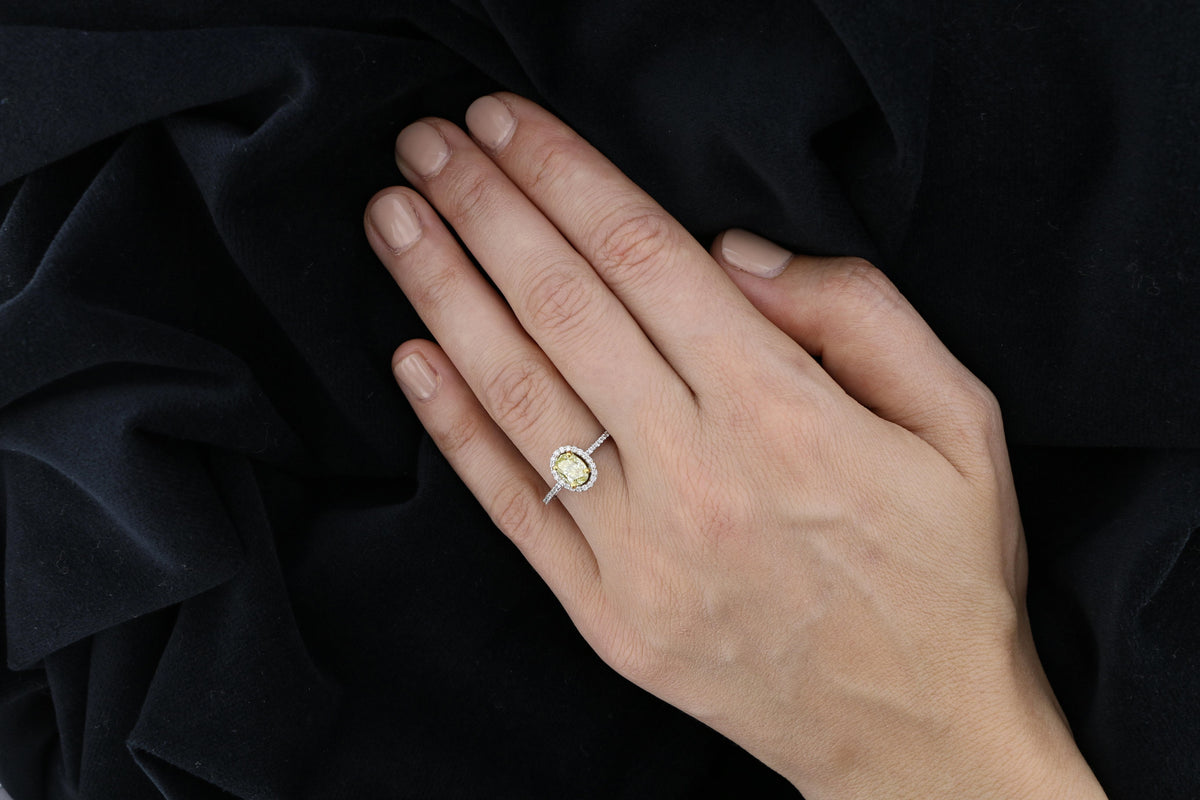 Fancy Yellow Diamond 0.99 Carat Ring