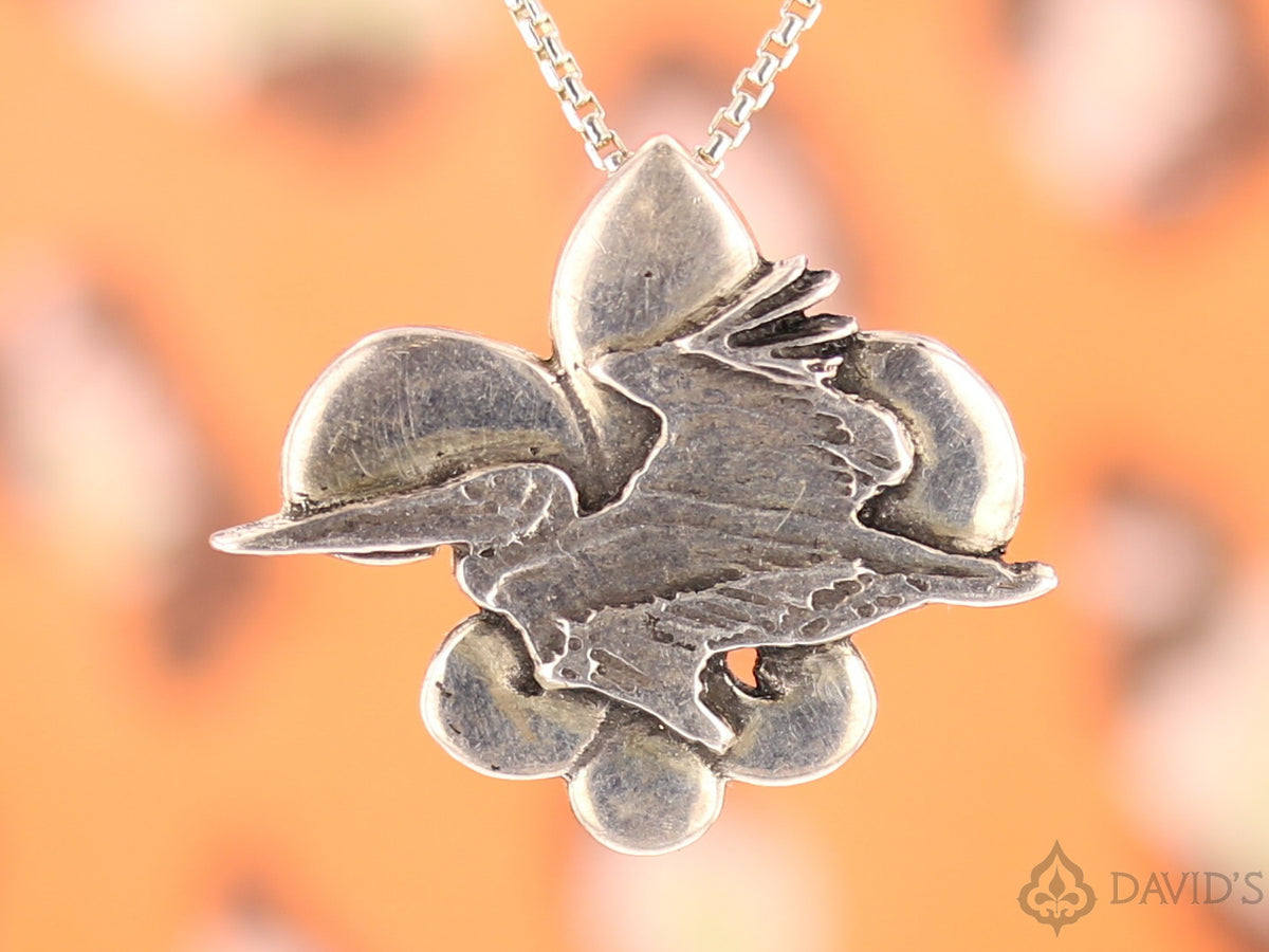 Pelican Over a Fleur-de-Lis Pendant