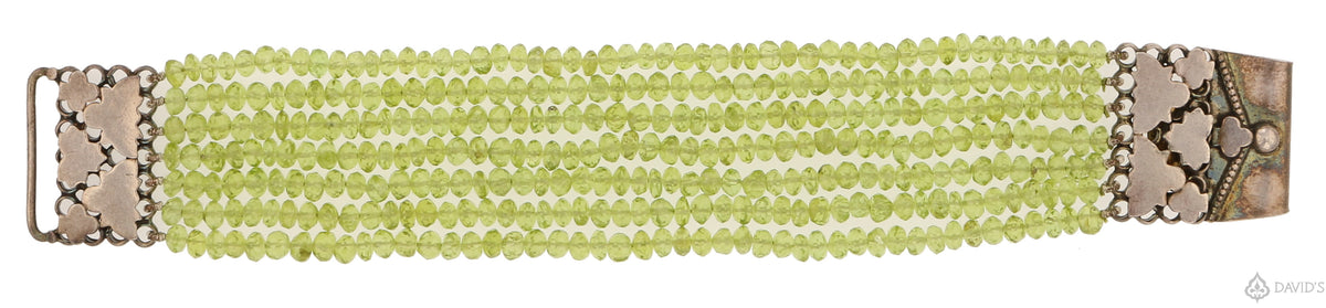 7 Strings" Gemstone Beads Sterling Silver Bracelet