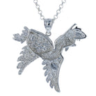 Sterling Silver Pelican Eating Fish Pendant - David's Antiques & Jewelry