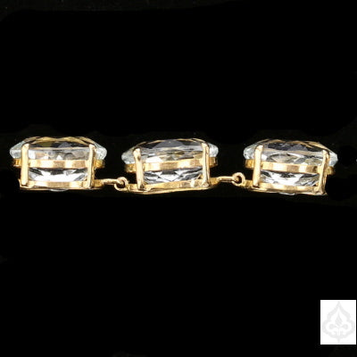 Aquamarine Oval Cut Gold Bracelet