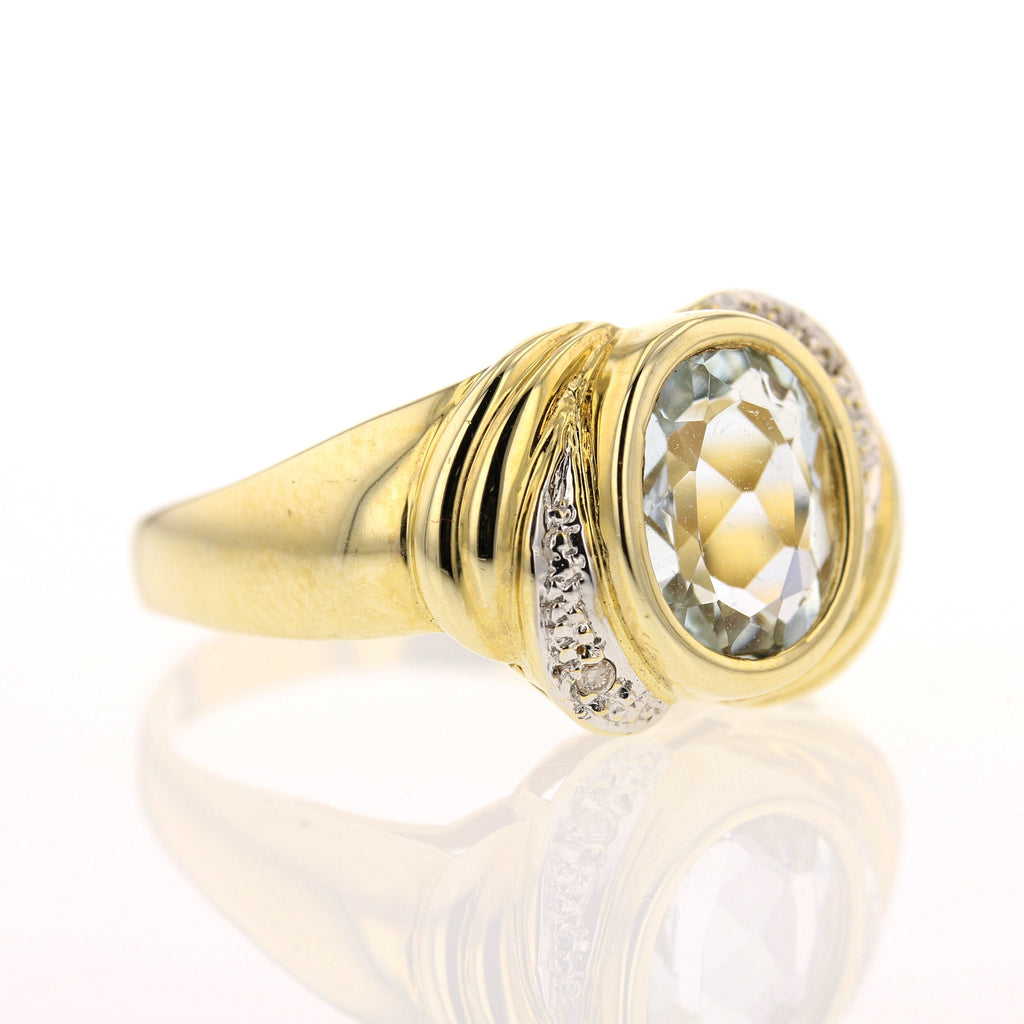 Aquamarine & Diamonds Ring - David's Antiques & Jewelry