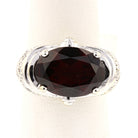14K White Gold Rhodolite Garnet and Diamond East-West Ring - David's Antiques & Jewelry
