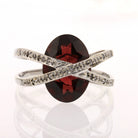 White Gold Mozambique Garnet and Diamond Ring - David's Antiques & Jewelry