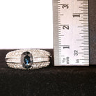 White Gold Sapphire and Diamond Engagement Ring - David's Antiques & Jewelry