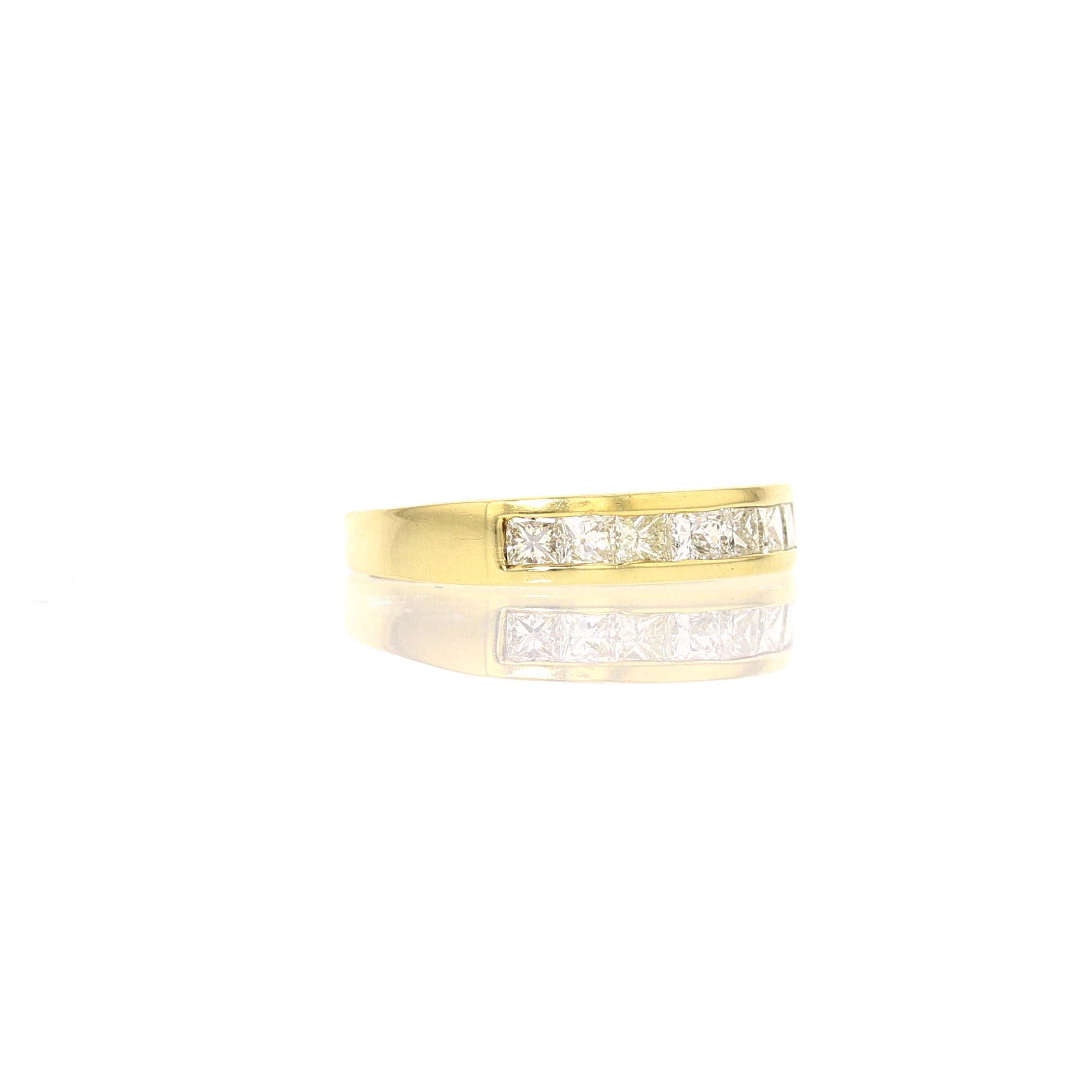 18K Yellow Gold Diamond Princess Cut Ring 0.80 ct - David's Antiques & Jewelry