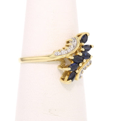 Blue Sapphire & Diamonds Ring - David's Antiques & Jewelry