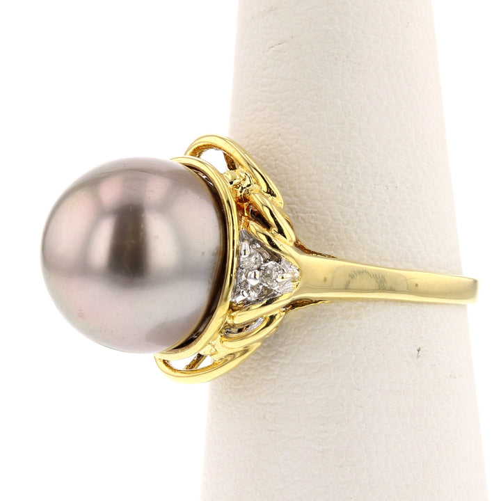 18Kt Large Tahitian Pearl Ring