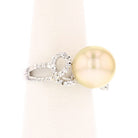 18K White Gold Diamond and South Sea Pearl Ring - David's Antiques & Jewelry