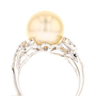 18K White Gold Diamond and South Sea Pearl Ring - David's Antiques & Jewelry