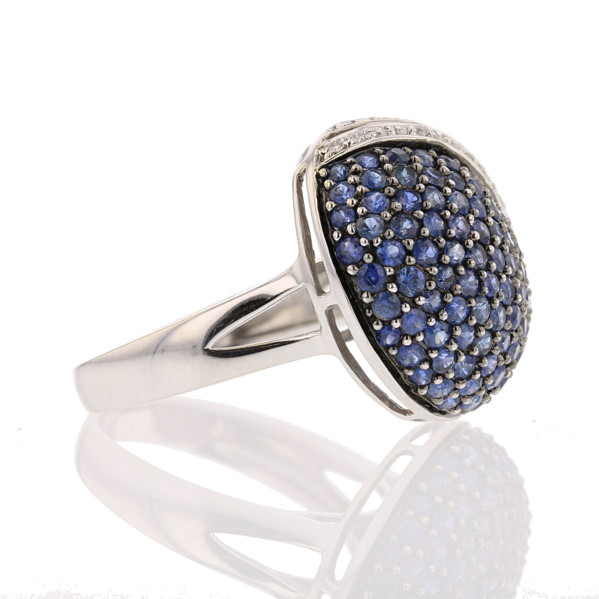 White Gold Sapphire and Diamond Ring