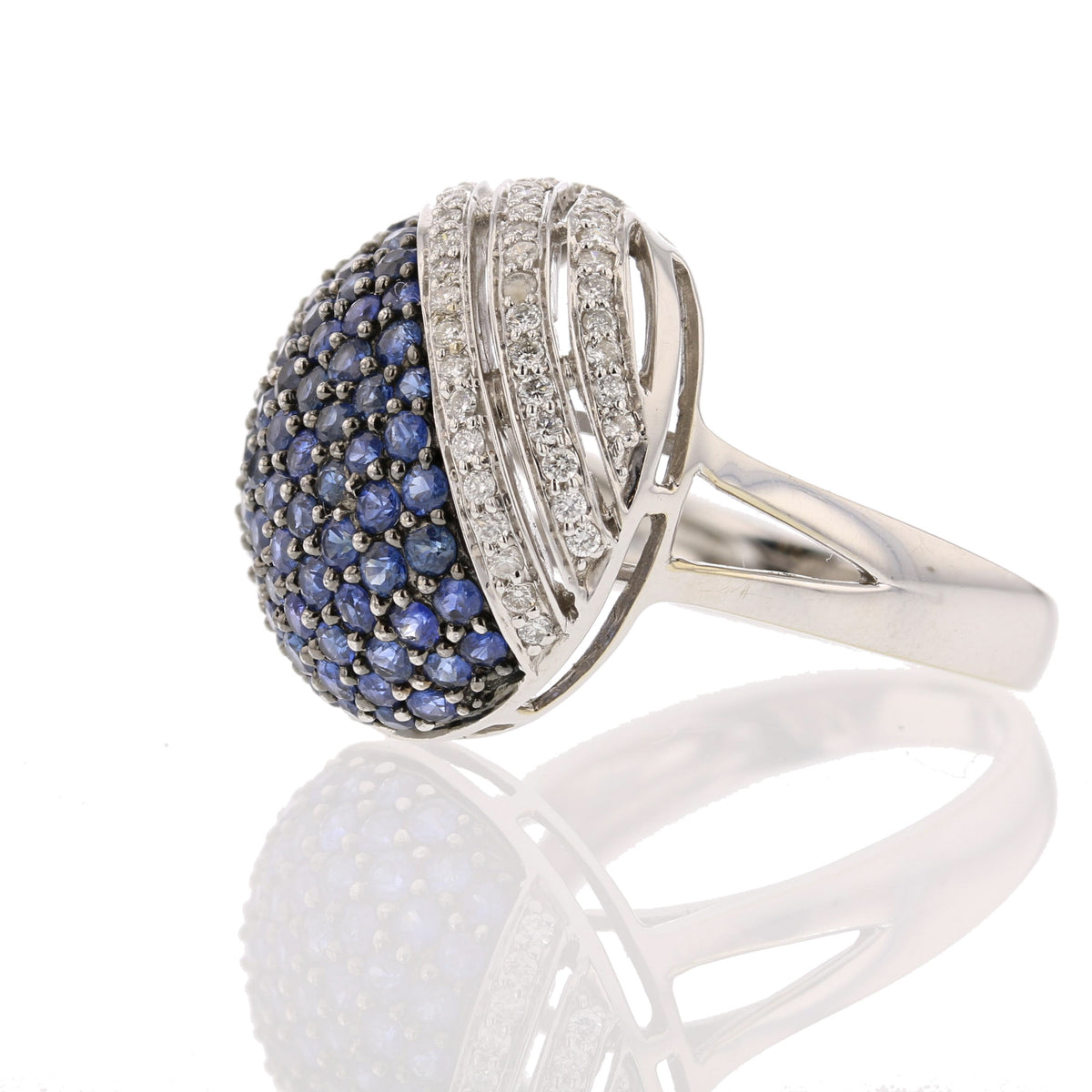 White Gold Sapphire and Diamond Ring