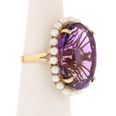 Amethyst & Pearls Ring - David's Antiques & Jewelry
