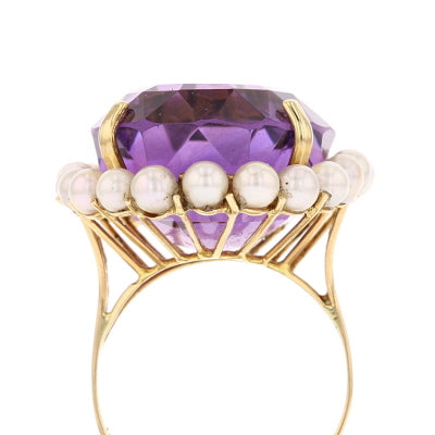 Amethyst & Pearls Ring - David's Antiques & Jewelry