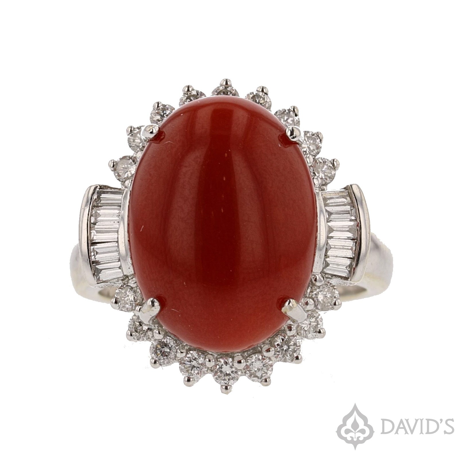 Top down view of the pendant attached to the ring