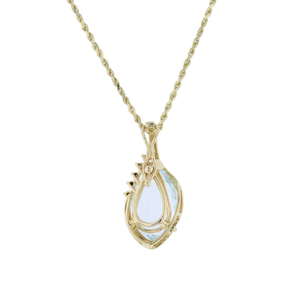 Aqua Deco Style Pendant - David's Antiques & Jewelry