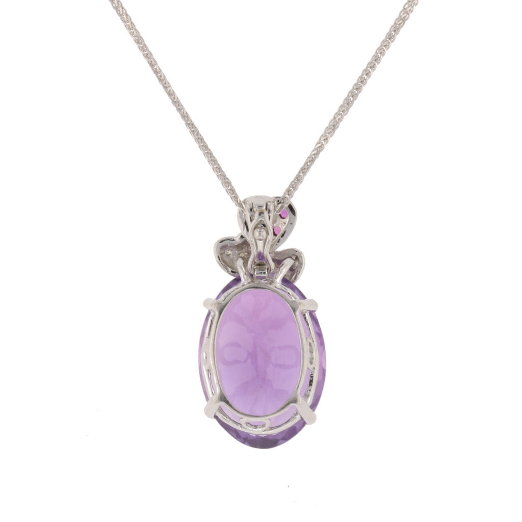 Amethyst, Ruby, Diamond Pendant - David's Antiques & Jewelry