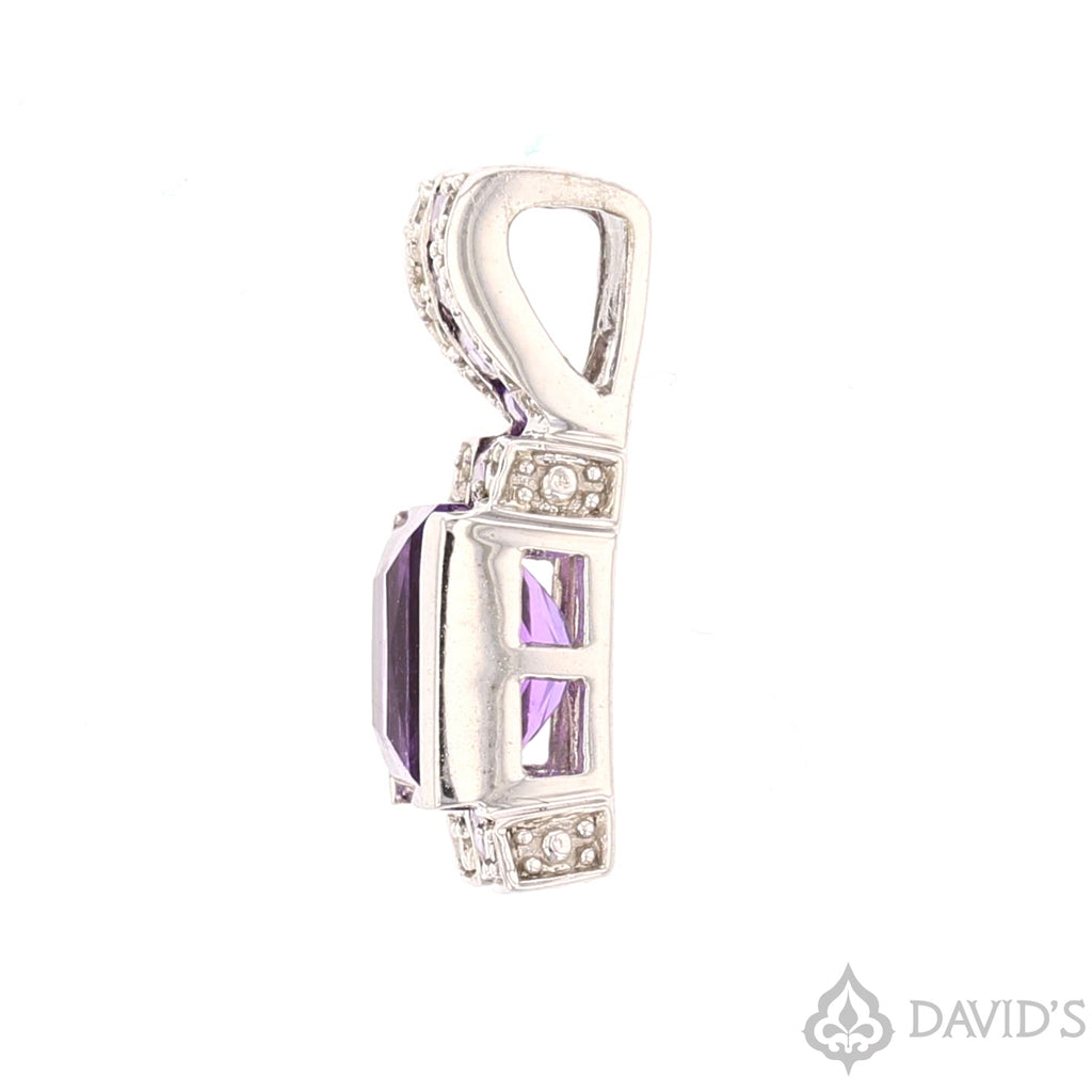 Amethyst &  Diamond Pendant - David's Antiques & Jewelry