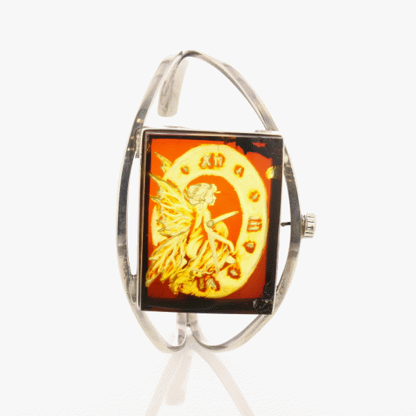 Fairy Carved Amber Cuff