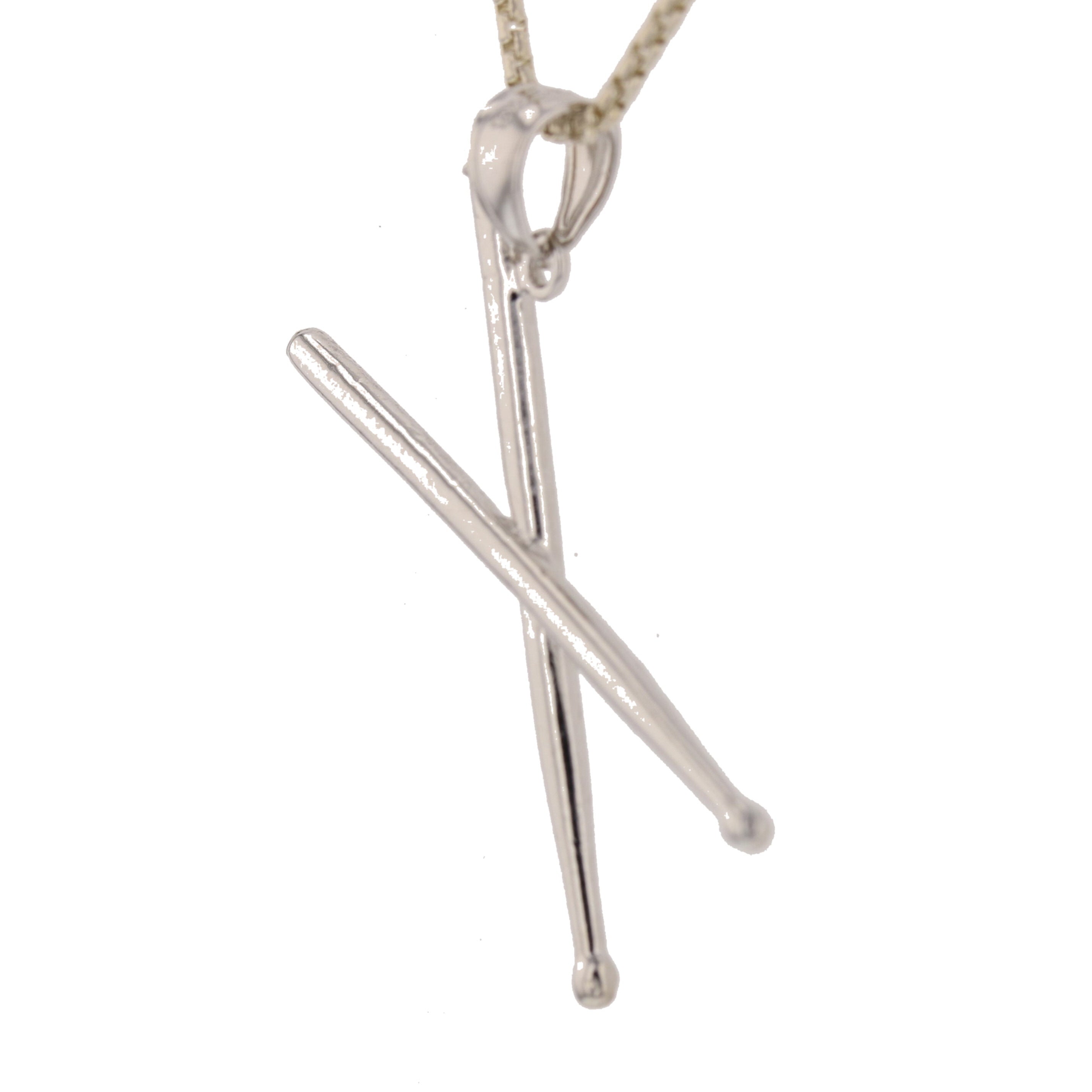X Position Drum Stick 3D Sterling Silver Charm/Pendant - David's Antiques & Jewelry