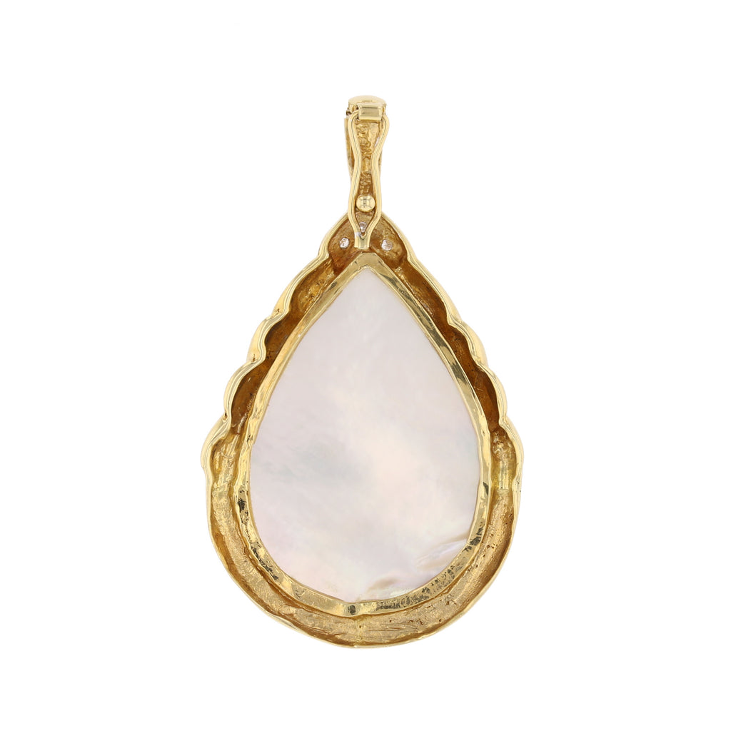 Blister Pearl  & Diamond Pendant - David's Antiques & Jewelry