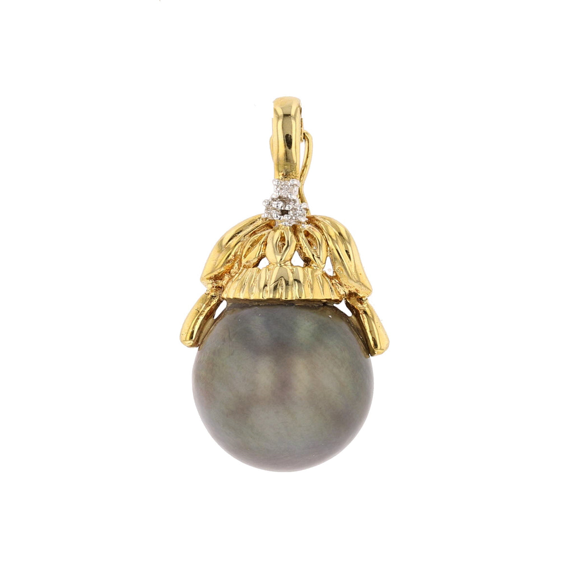 Radiant Tahitian Pearl & Diamond Pendant