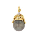 Radiant Tahitian Pearl & Diamond Pendant - David's Antiques & Jewelry