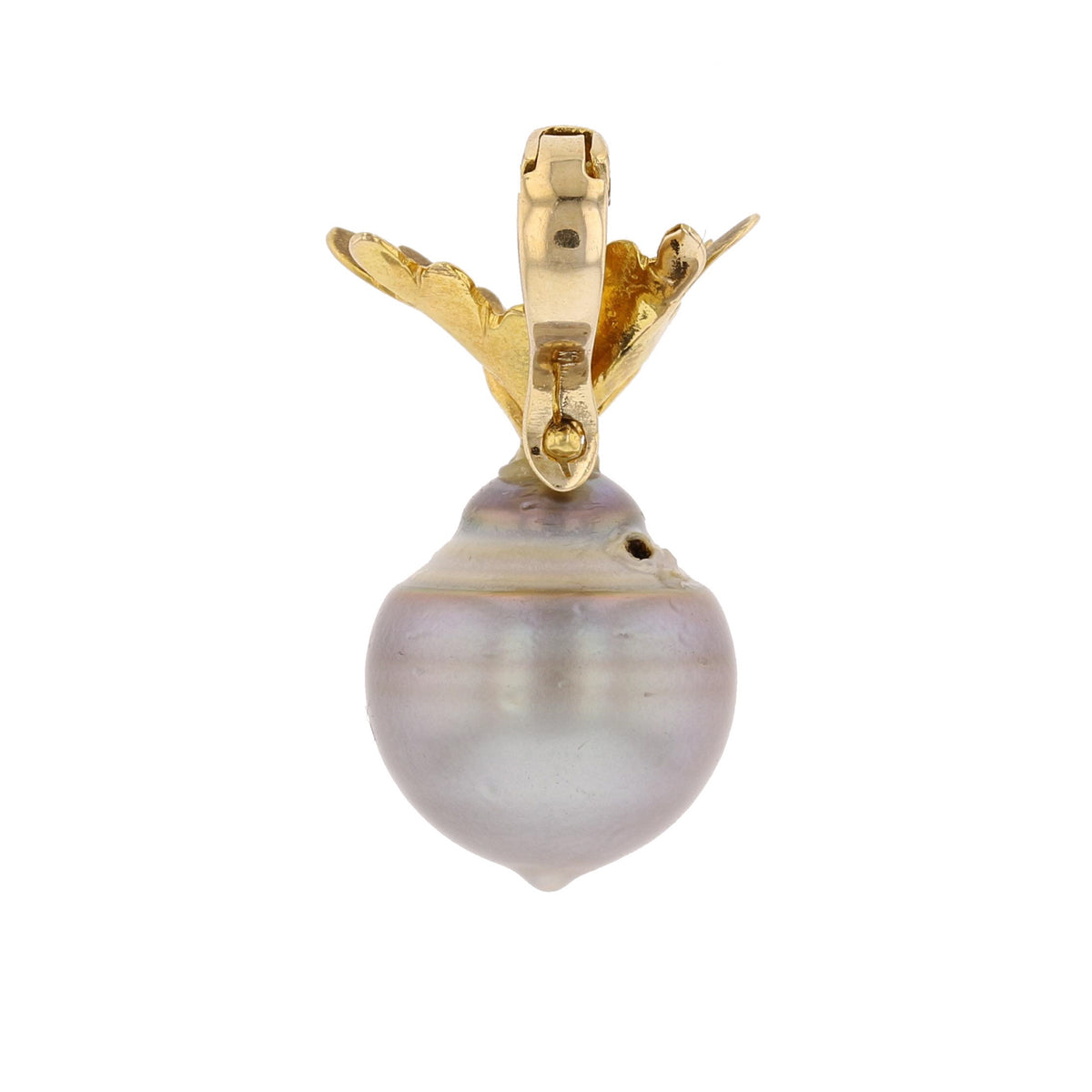 French Polynesian Tahitian Pearl Pendant in 14K Yellow Gold
