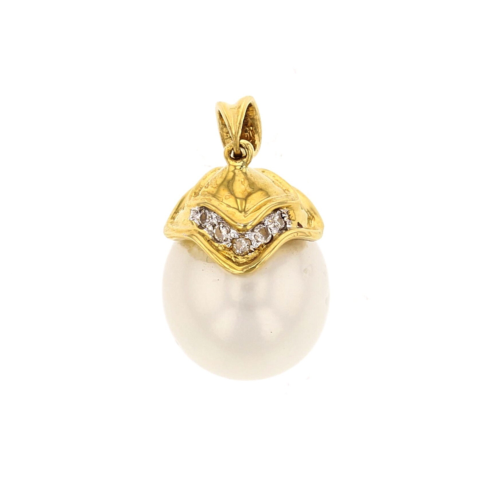South Sea Pearl & Diamond Pendant - David's Antiques & Jewelry