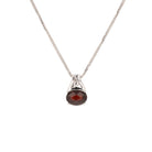 14K White Gold Rhodolite Garnet and Diamond East-West Pendant - David's Antiques & Jewelry