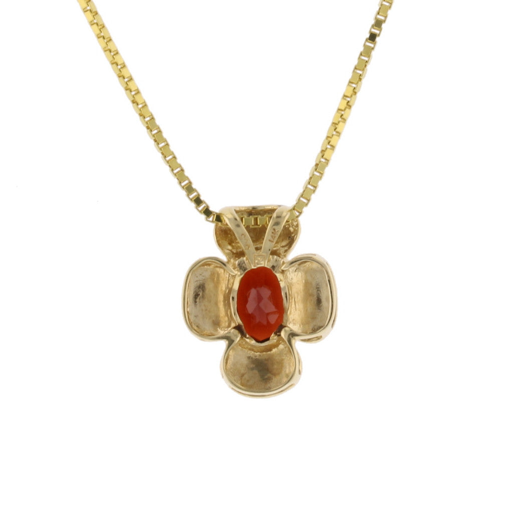 Clover Garnet Pendant - David's Antiques & Jewelry
