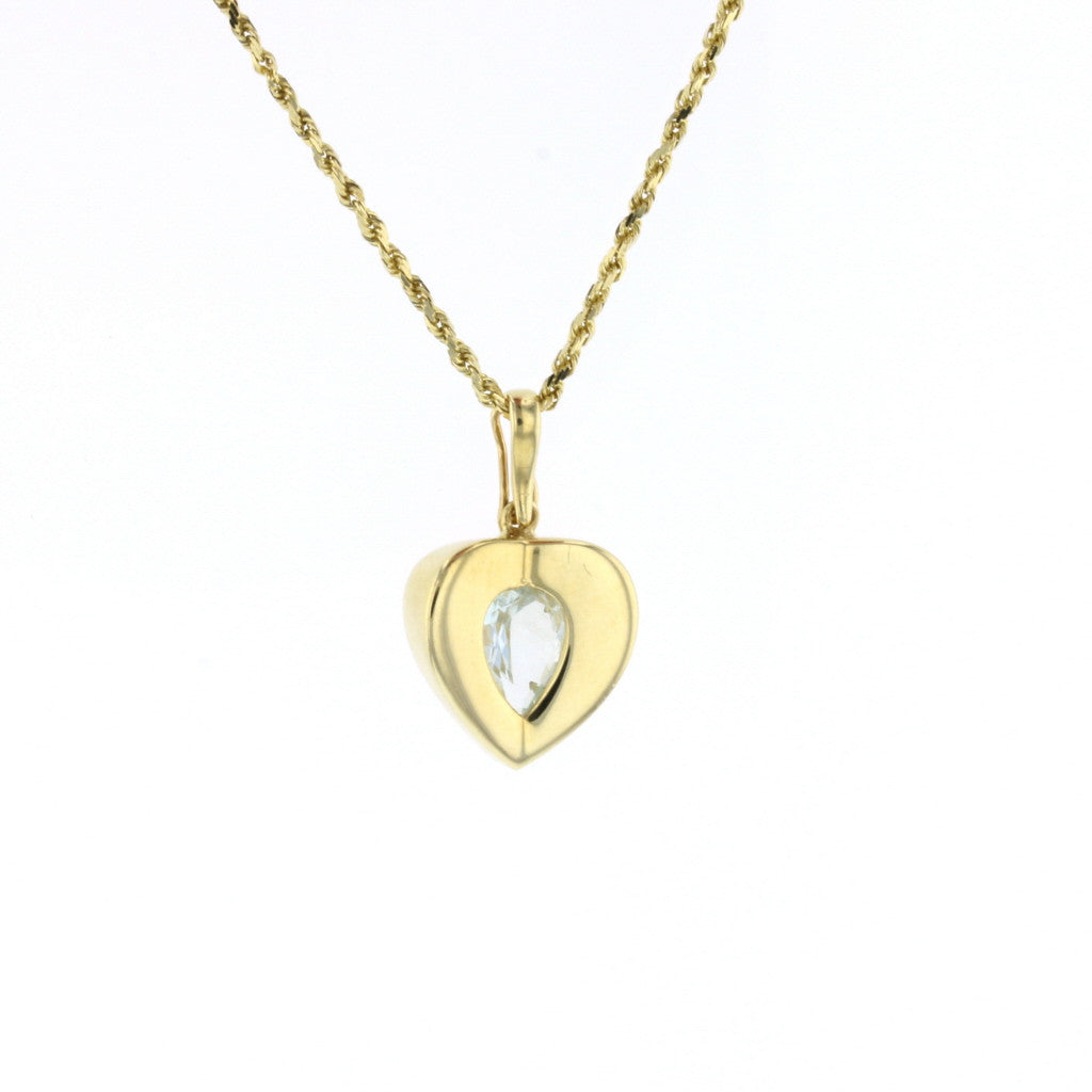Abstract Heart Aqua Pendant - David's Antiques & Jewelry