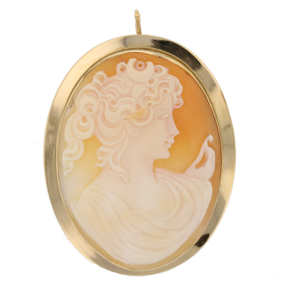 Shell Cameo Pendant/Brooch - David's Antiques & Jewelry