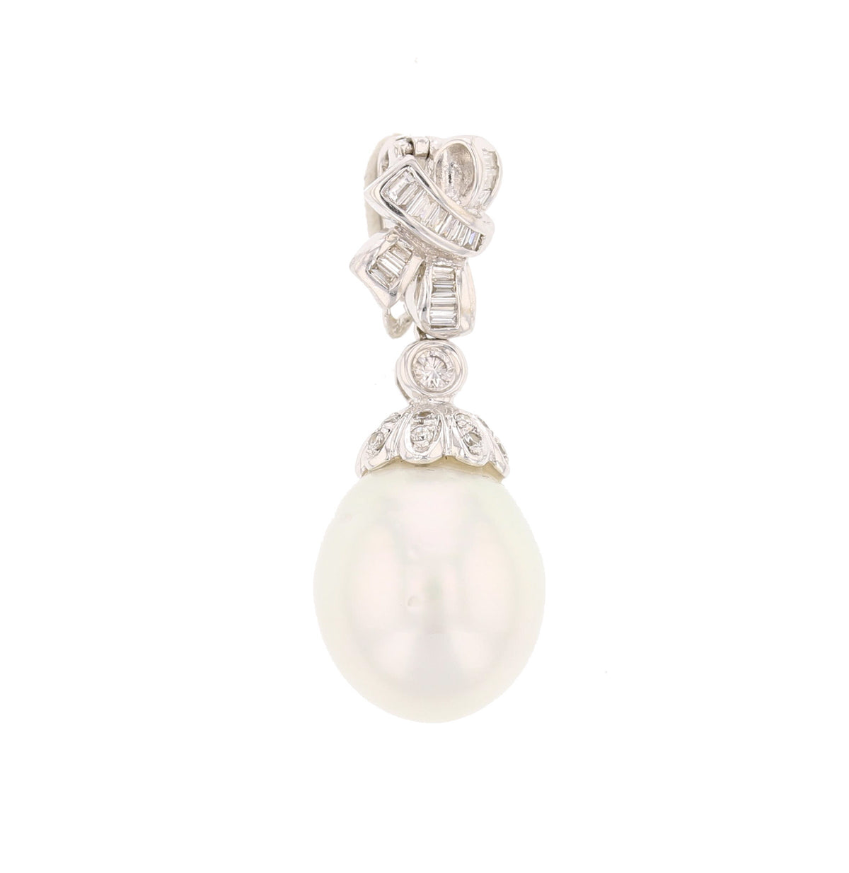 18Kt WG South Sea Pearl & Diamond Pendant