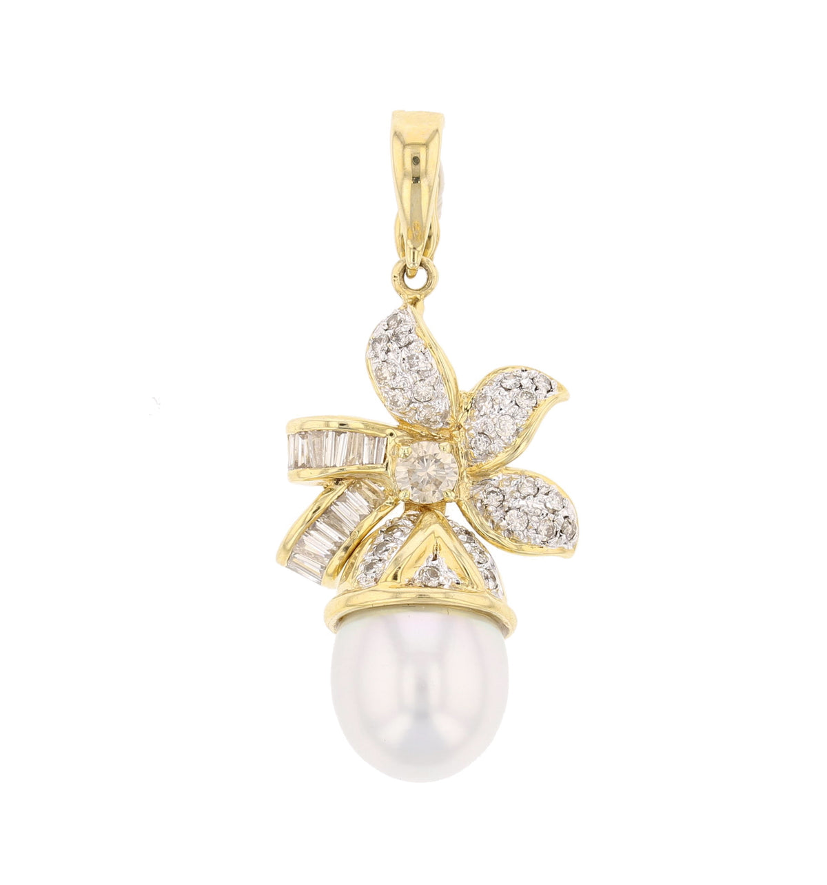 Tahitian Pearl & Diamond Earrings