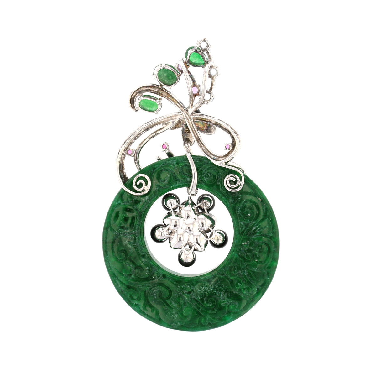 Jade, Topaz, Amethyst, Ruby & Citrine Pendant in Sterling Silver