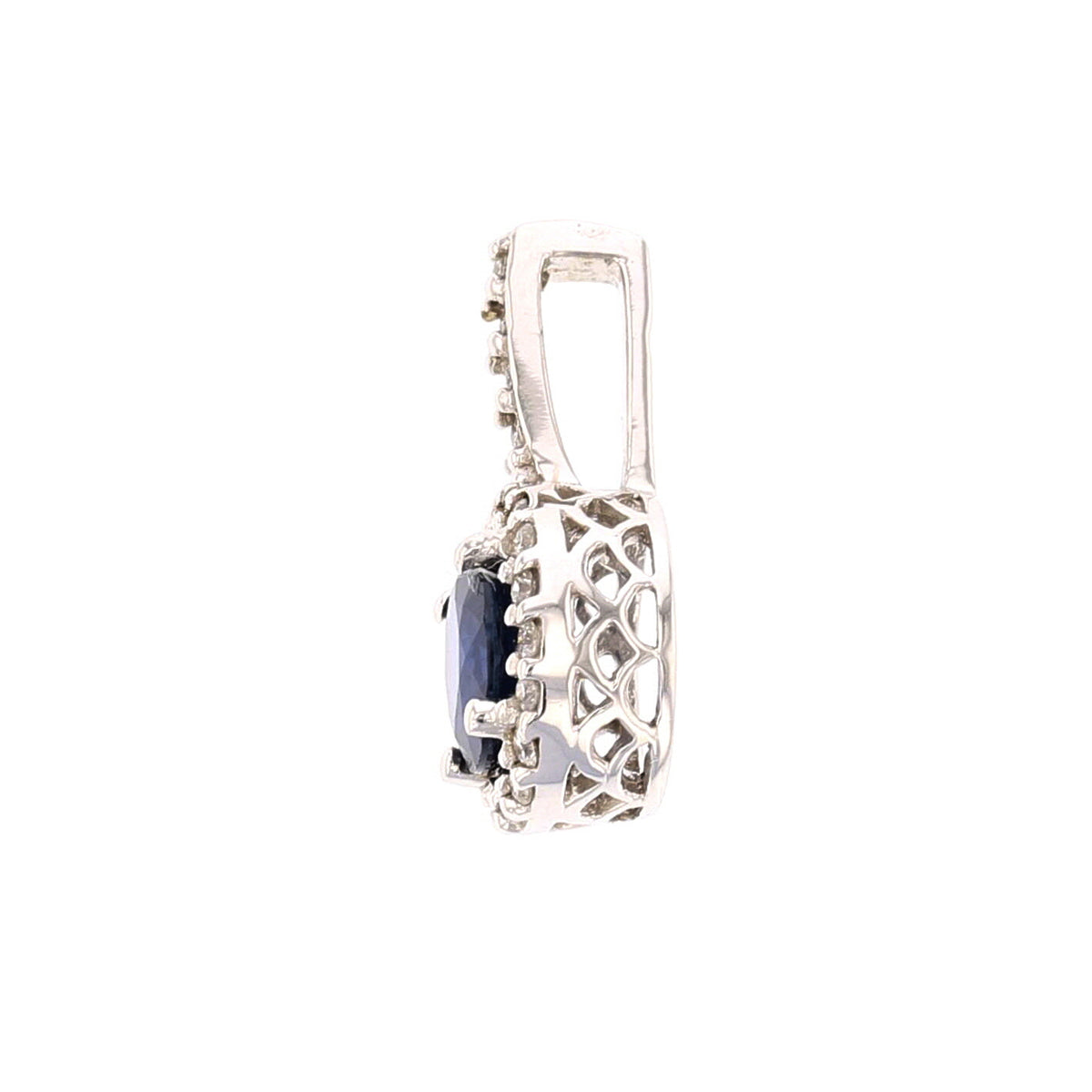 White Gold Sapphire and Diamond Pendant