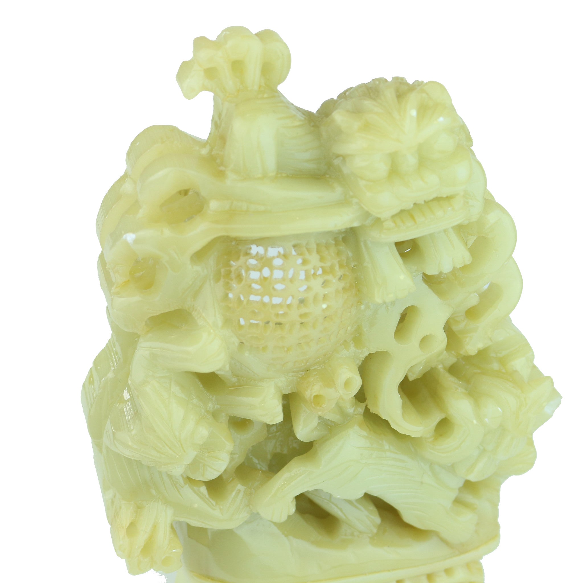 Carved Light Green Yellowish Jade 'Foo Lion - David's Antiques & Jewelry