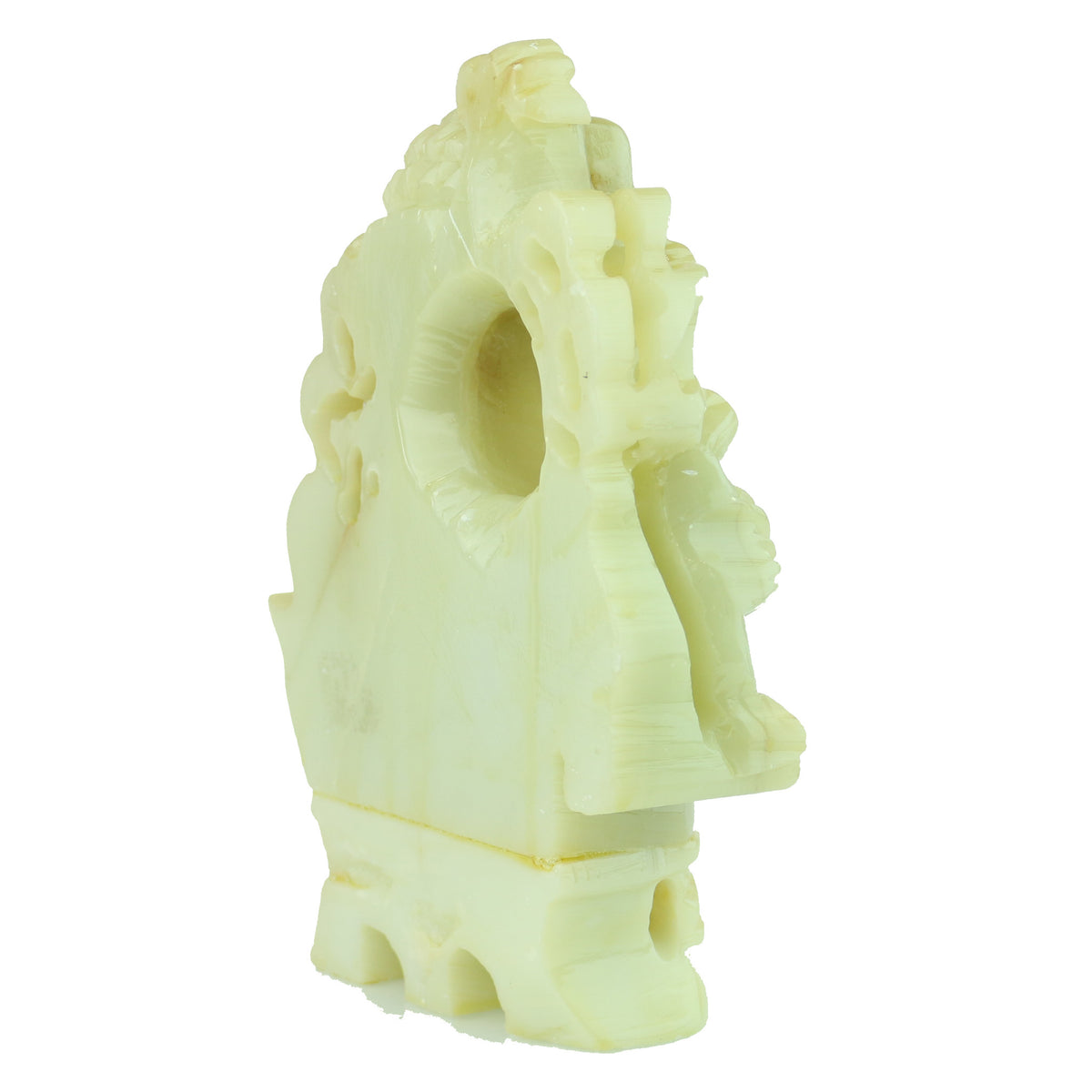Carved Light Green Yellowish Jade 'Foo Lion