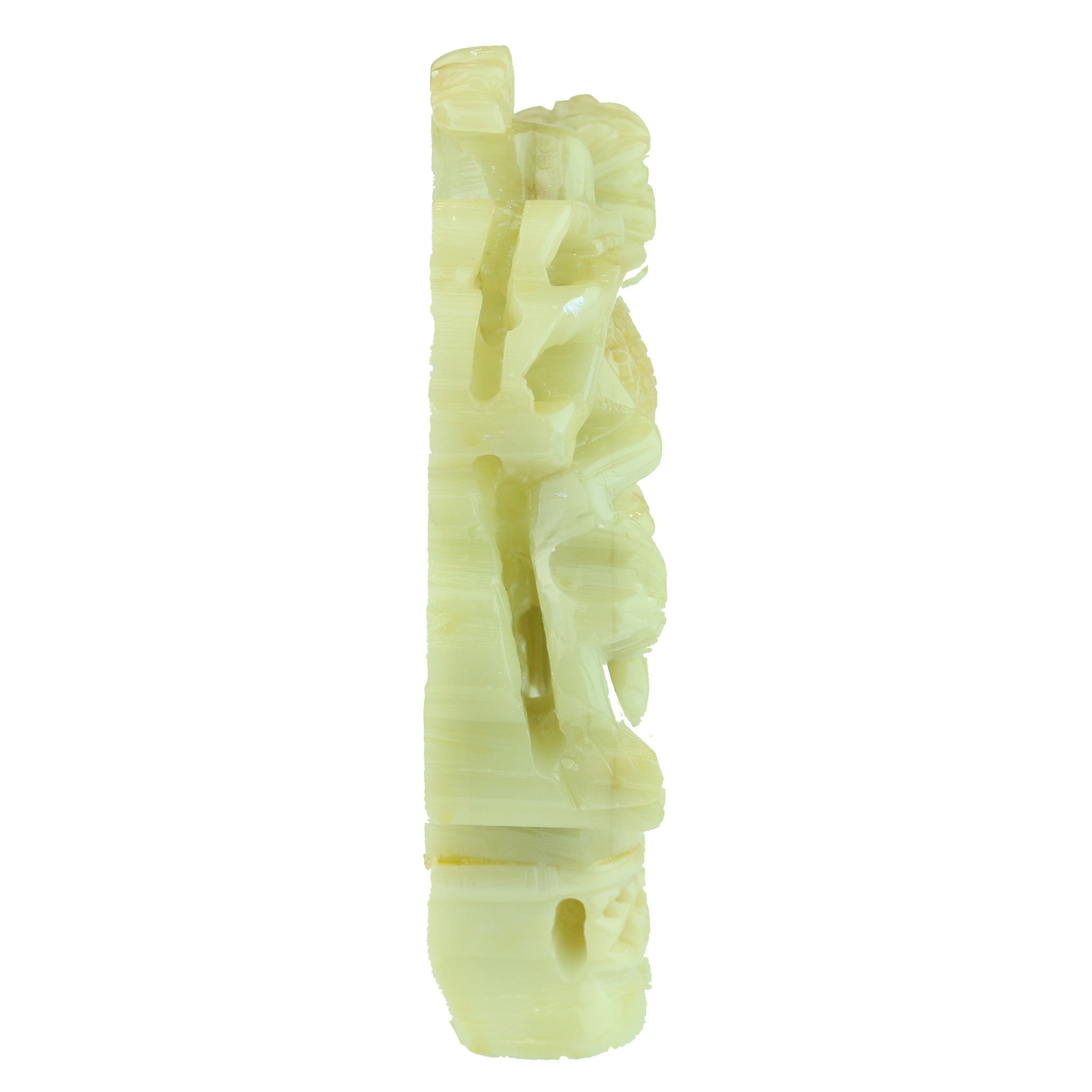 Carved Light Green Yellowish Jade 'Foo Lion - David's Antiques & Jewelry